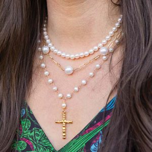 Pearl and Cross Necklaces