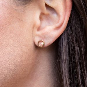 Bailey's Goldmark Collection Open Circle with Diamond Stud Earring