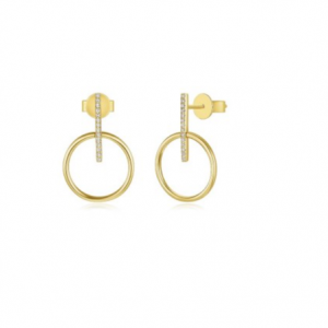 Bailey’s Goldmark Collection Open Circle with Diamond Bar Stud Earring Earrings Bailey's Fine Jewelry