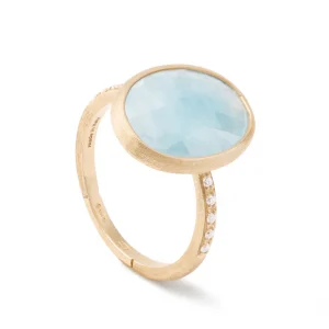 Marco Bicego Siviglia 18K Gold Aquamarine and Diamond Ring Fashion Rings Bailey's Fine Jewelry