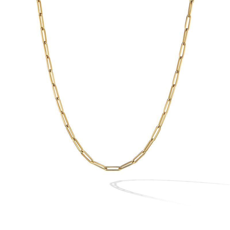 David Yurman Chain Link Necklace in 18K Yellow Gold, Size: 20 IN