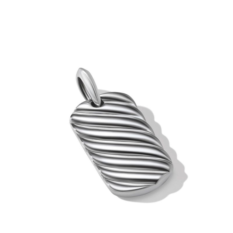 David Yurman Sculpted Cable Tag in Sterling Silver