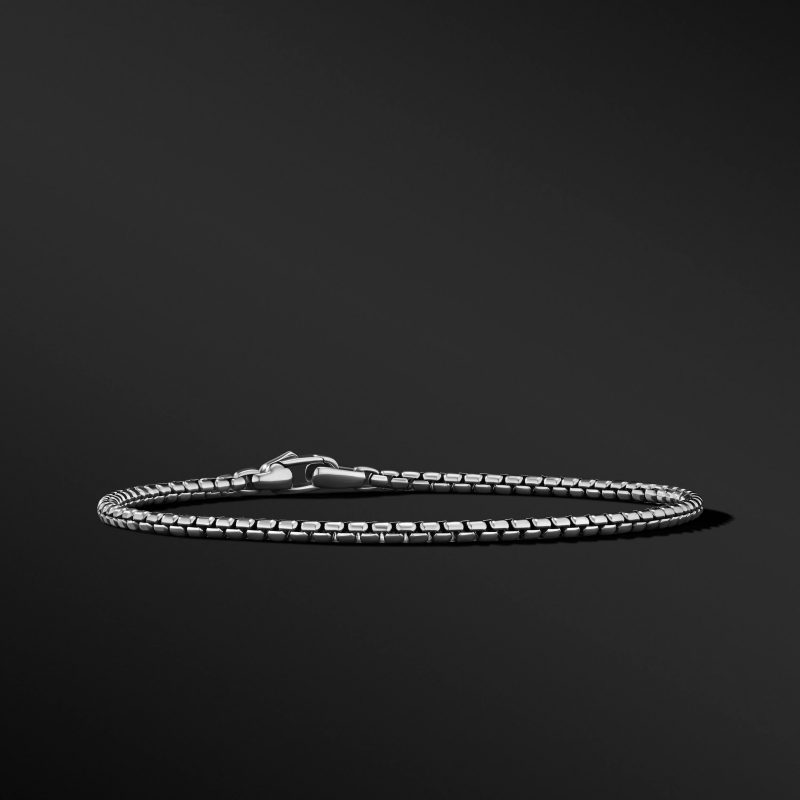 David Yurman Box Chain Bracelet in Sterling Silver, Size: M