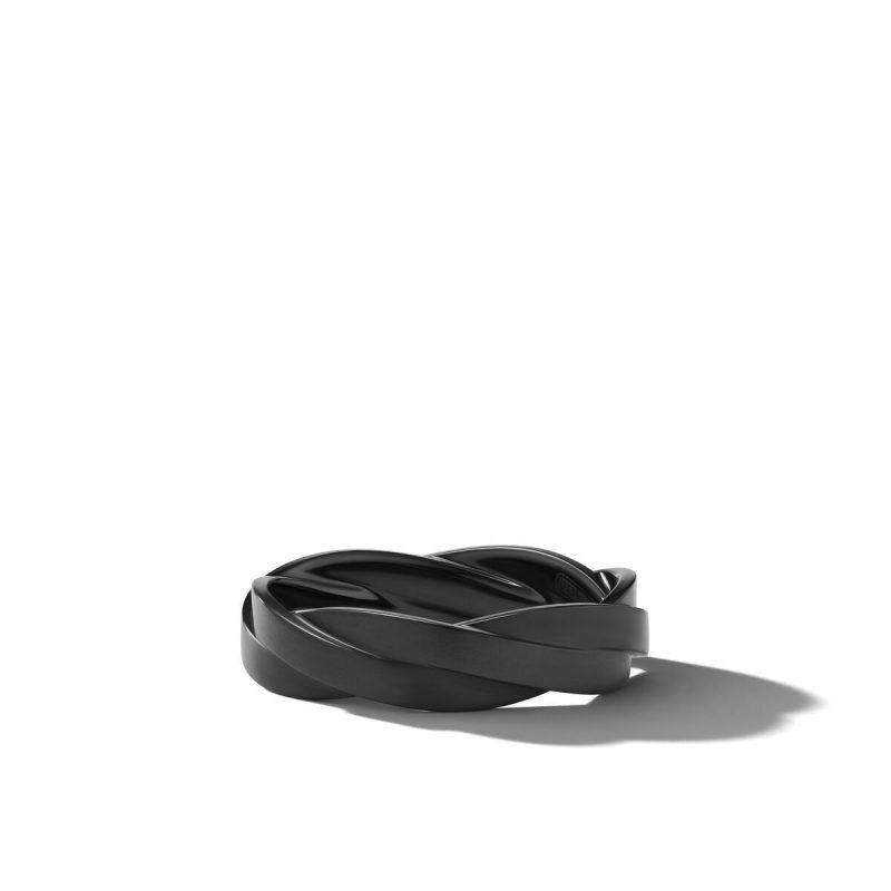 David Yurman DY Helios Band Ring in Black Titanium, Size: 11