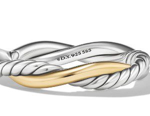 David Yurman Petite Infinity Band Ring in Sterling Silver with 14K Yellow Gold, Size: 7 DY Bailey's Fine Jewelry