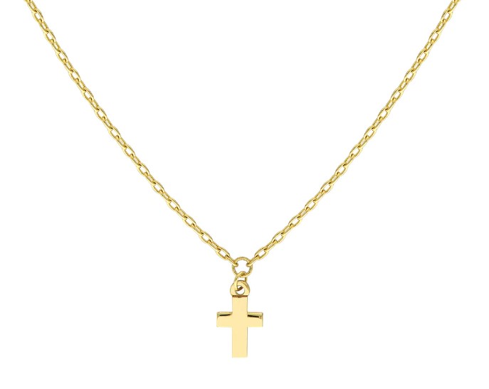 14K Gold Mini Cross Pendant Necklace