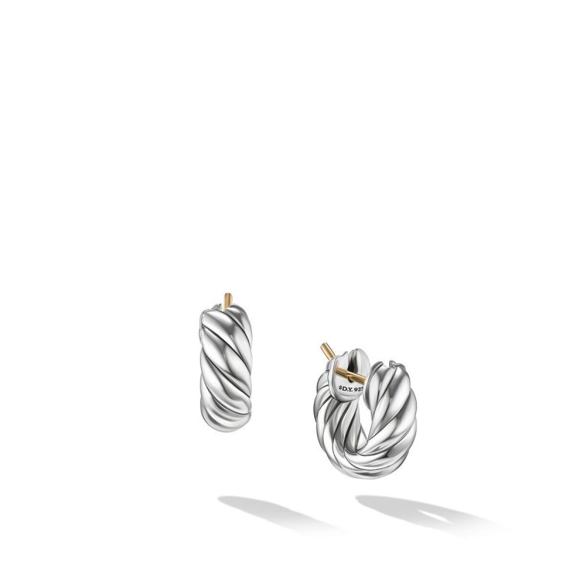 David Yurman Sculpted Cable Hoop Earrings in Sterling Silver