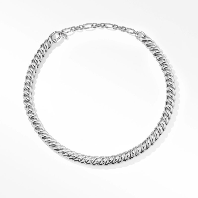 David Yurman Sculpted Cable Necklace in Sterling Silver, Size: 16 IN