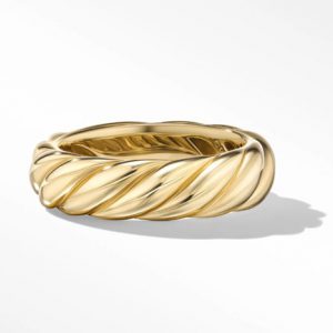 David Yurman Sculpted Cable Band Ring in 18K Yellow Gold, Size: 5 DY Bailey's Fine Jewelry