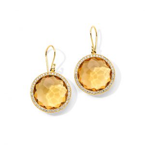 Ippolita Lollipop Honey Citrine and Diamond Earrings in 18K Gold Dangle/Drop Earrings Bailey's Fine Jewelry