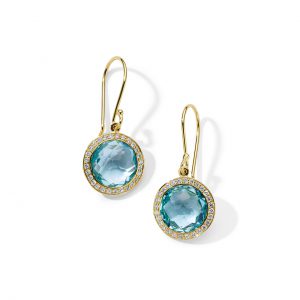 Ippolita Lollipop Blue Topaz Small Single Drop Earrings in 18K Gold Dangle/Drop Earrings Bailey's Fine Jewelry