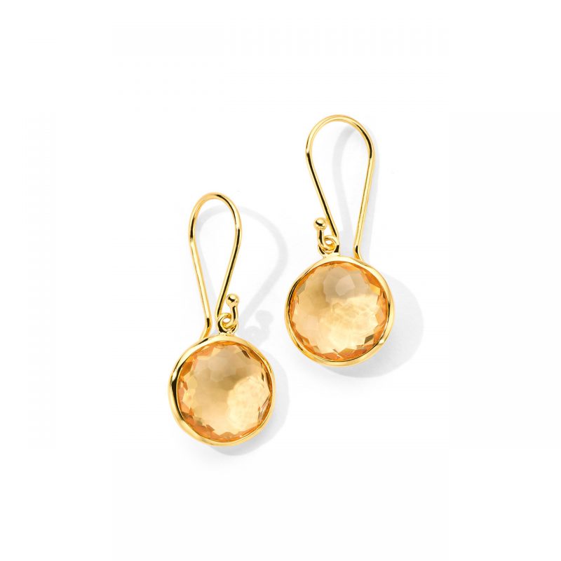 Ippolita Lollipop Honey Citrine Mini Drop Earrings in 18K Gold