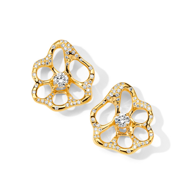 Ippolita Stardust Mini Flora Diamond Stud Earrings in 18K Gold