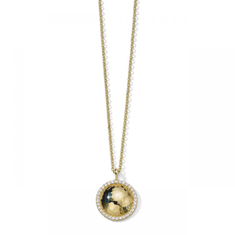 Ippolita Stardust Small Goddess Dome Necklace in 18K Gold with Diamonds