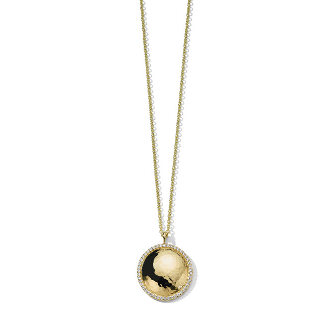 Ippolita Stardust Large Goddess Dome Necklace in 18K Gold with Diamonds