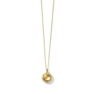 Ippolita Lollipop Honey Citrine Mini Pendant Necklace in 18K Gold with Diamonds