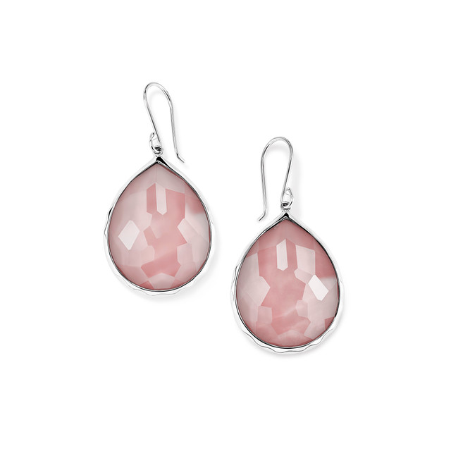 Ippolita Silver Rock Candy Large Pink Shell Teardrop Earrings