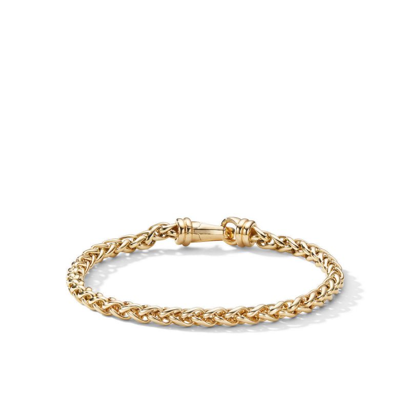 David Yurman Wheat Chain Bracelet in 18K Yellow Gold, Size: M