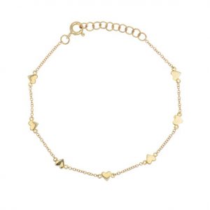 Bailey’s Icon Collection Gold Heart Station Bracelet Bracelets Bailey's Fine Jewelry