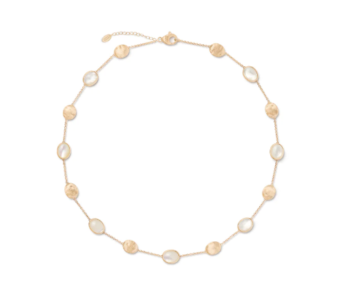 Marco Bicego Siviglia 18K Gold Mother of Pearl Necklace with Bead Stations