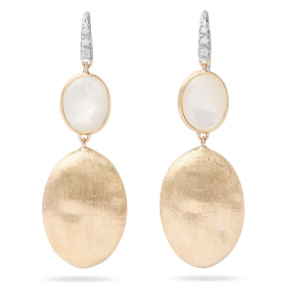 Marco Bicego Siviglia 18K Gold and Mother of Pearl Two Drop Earrings Dangle/Drop Earrings Bailey's Fine Jewelry