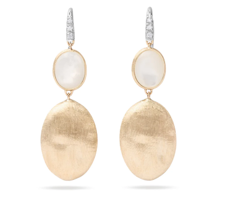 Marco Bicego Siviglia 18K Gold and Mother of Pearl Two Drop Earrings