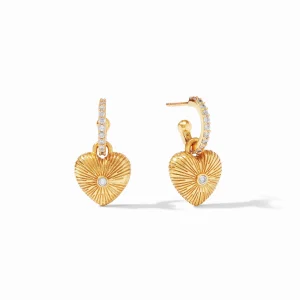 Julie Vos Esme Heart Hoop and Charm Earring Earrings Bailey's Fine Jewelry
