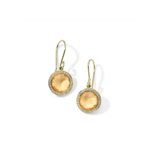 Ippolita Lollipop Honey Citrine and Diamond Mini Drop Earrings in 18K Gold Dangle/Drop Earrings Bailey's Fine Jewelry