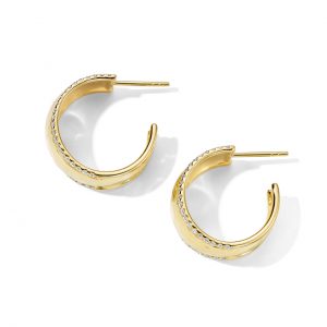 Ippolita Stardust Goddess #1 Hoop Earrings in 18K Gold with Diamonds