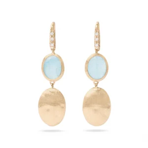 Marco Bicego Siviglia 18K Gold Aquamarine Earrings Dangle/Drop Earrings Bailey's Fine Jewelry