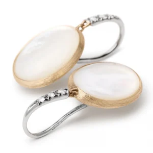 Marco Bicego Lunaria 18K Gold White Mother of Pearl Earrings