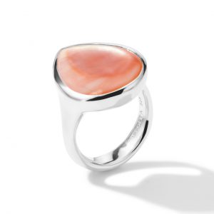 Ippolita Silver Rock Candy Pink Shell Sculptured Teardrop Ring
