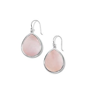Ippolita Silver Rock Candy Small Pink Shell Teardrop Earrings Dangle/Drop Earrings Bailey's Fine Jewelry