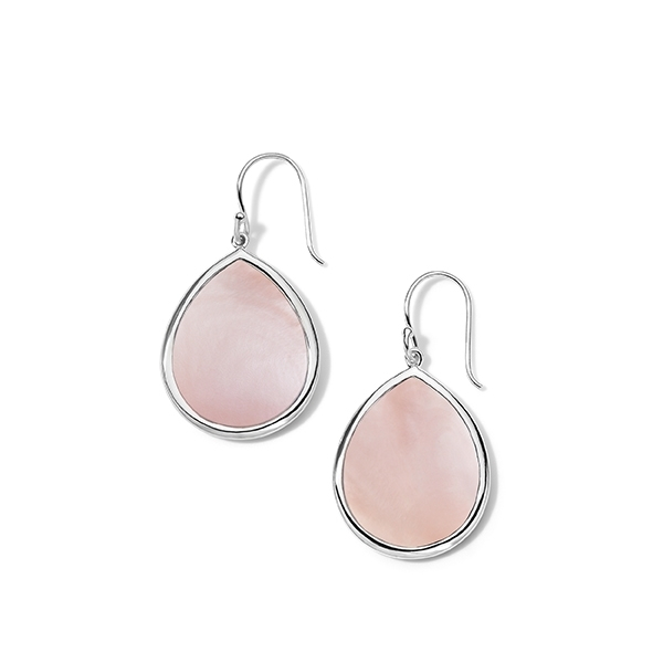 Ippolita Silver Rock Candy Small Pink Shell Teardrop Earrings