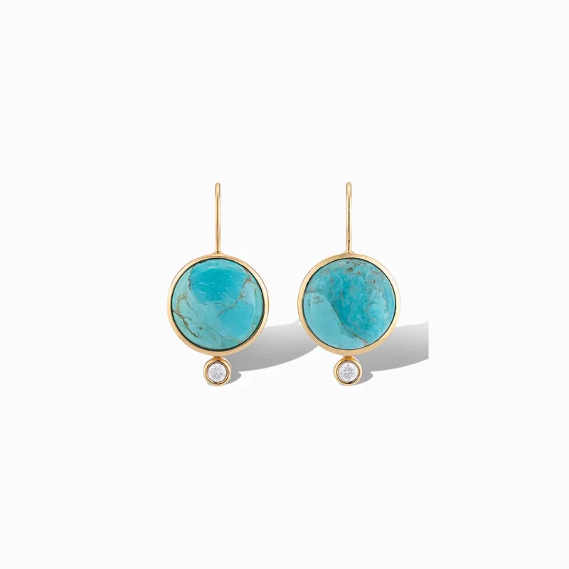 Laura Foote Tiny Mini Drop Earrings in Mohave Turquoise
