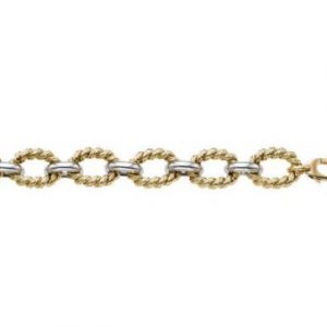 14KT Yellow and White Gold Alternating Link Bracelet Bracelets Bailey's Fine Jewelry