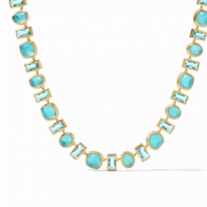 Julie Vos Antonia Tennis Necklace in Iridescent Bahamian Blue Necklaces & Pendants Bailey's Fine Jewelry