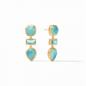 Julie Vos Antonia Tier Earring in Iridescent Bahamian Blue Dangle/Drop Earrings Bailey's Fine Jewelry