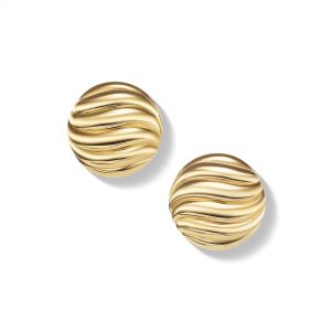 David Yurman Sculpted Cable Stud Earrings, 18KT Yellow Gold DY Bailey's Fine Jewelry