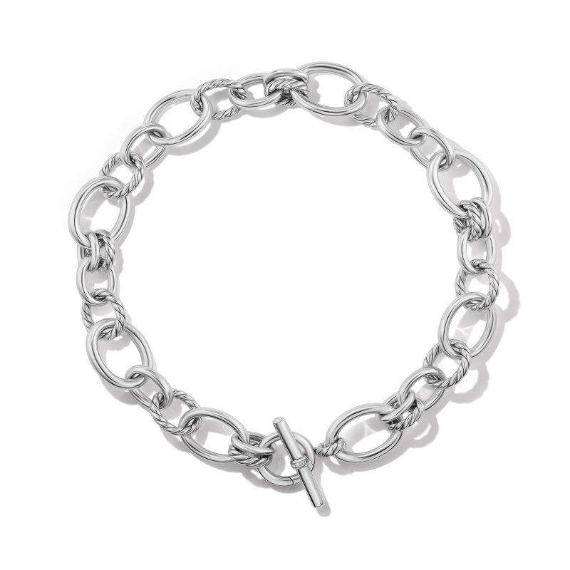David Yurman Mercer Chain Link Necklace, 17" Length, Sterling Silver