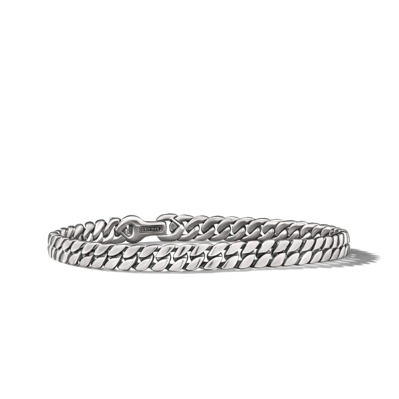 David Yurman 6MM Curb Chain Bracelet, Size Large, Sterling Silver