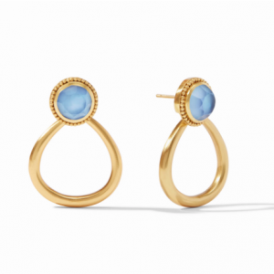 Julie Vos Flora Statement Earrings in Iridescent Chalcedony Blue Dangle/Drop Earrings Bailey's Fine Jewelry