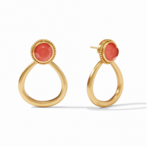 Julie Vos Flora Statement Earrings in Iridescent Coral Dangle/Drop Earrings Bailey's Fine Jewelry