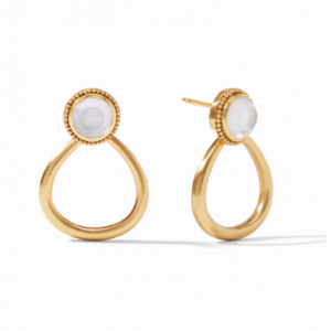 Julie Vos Flora Statement Earrings in Mother of Pearl Dangle/Drop Earrings Bailey's Fine Jewelry