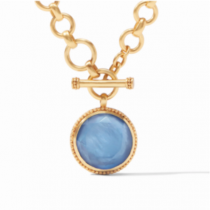 Julie Vos Flora Statement Necklace in Iridescent Chalcedony Blue