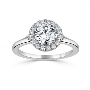 April Birthstone Diamond Halo Ring Fashion Rings Bailey's Fine Jewelry