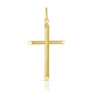 14K Yellow Gold Polished Cross Enhancer Charm Enhancer Bailey's Fine Jewelry