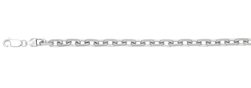 Sterling Silver Rhodium Plated 5.9mm Anchor Chain