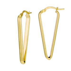 14K Yellow Gold 12x27mm Sharp Triangular Hoop Earrings Earrings Bailey's Fine Jewelry