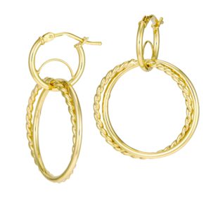 14K Yellow Gold Interlocking Hoop Dangle Earrings Earrings Bailey's Fine Jewelry